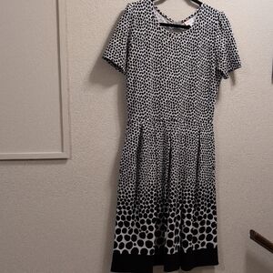 LuLaRoe Black and White A-Line Dress Short Sleeve Crew Neck